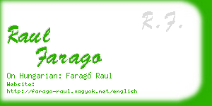 raul farago business card